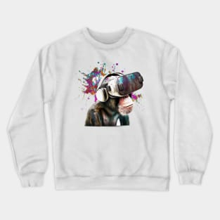 Monkey wearing virtual reality headset Crewneck Sweatshirt